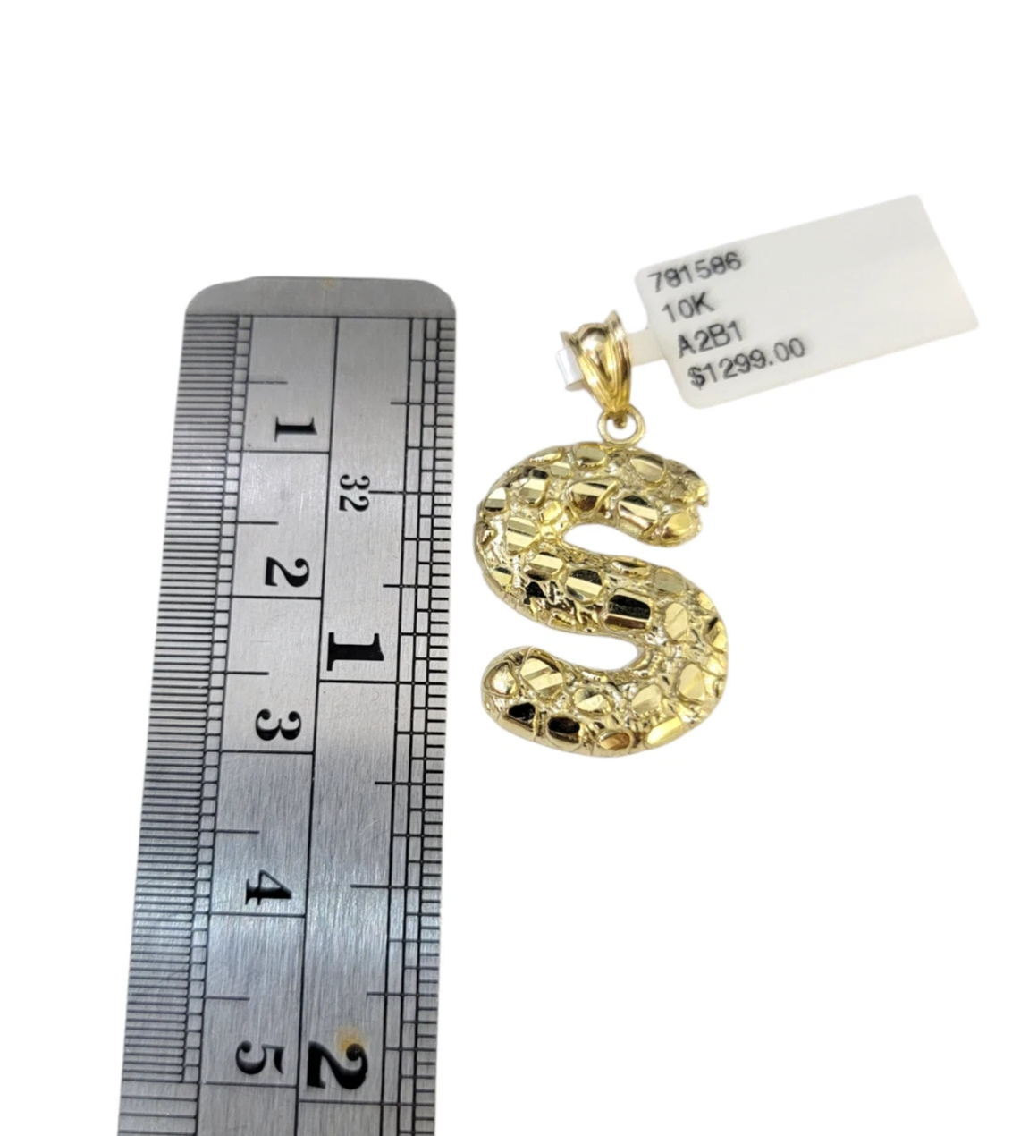 10k Gold Franco Chain 2.5mm 16"-26" S Nugget Initial Charm Pendant Necklace SET