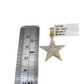 Real 10k Yellow Gold Star Diamond Charm Pendant 1.25'' inch Genuine 10kt