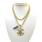 Real 10k Gold Franco Chain Anchor Charm Pendant Necklace SET 2.5mm 18"-26"