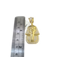 Real 10k Gold Franco Chain Pharaoh Head Charm Pendant Necklace SET 2.5mm 18"-26"