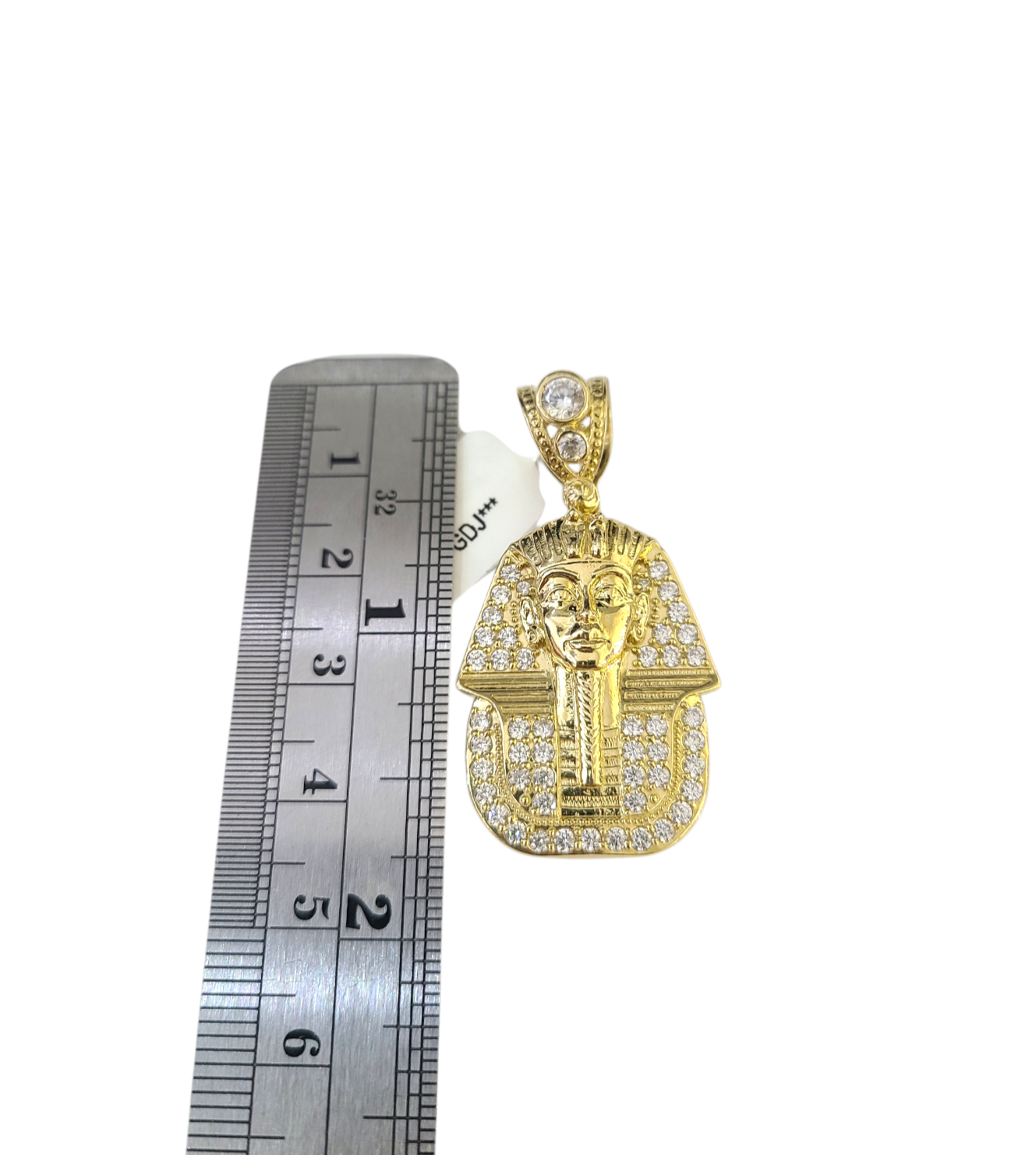 Real 10k Gold Franco Chain Pharaoh Head Charm Pendant Necklace SET 2.5mm 18"-26"
