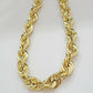 REAL 10k Gold Rope Chain Necklace 17mm Thick 30" Diamond Cut 10kt Adjusted
