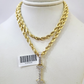10k Rope Chain I Diamond Initial Charm Necklace Pendant Set 4mm 20"-30" Gold