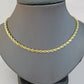 Real 14KT SOLID Yellow Gold 4mm Rope Chain Diamond Cut 18" Inches Lobster Lock