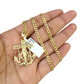 10k Gold Cuban Curb 3mm Chain Necklace Anchor Crucifix Charm Pendant 18"-28"