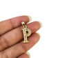 10k Gold Cuban Curb Chain Necklace P Initial Alphabet Pendant Charm 3mm Necklace
