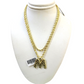 Real 10k Rope Chain M Initial Charm Necklace 3mm 18"-28" Nugget Set Pendant Gold