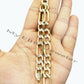 10k Yellow Gold Figaro Link Bracelet 7.5" Inch Diamond Cut 100% REAL 8mm , REAL