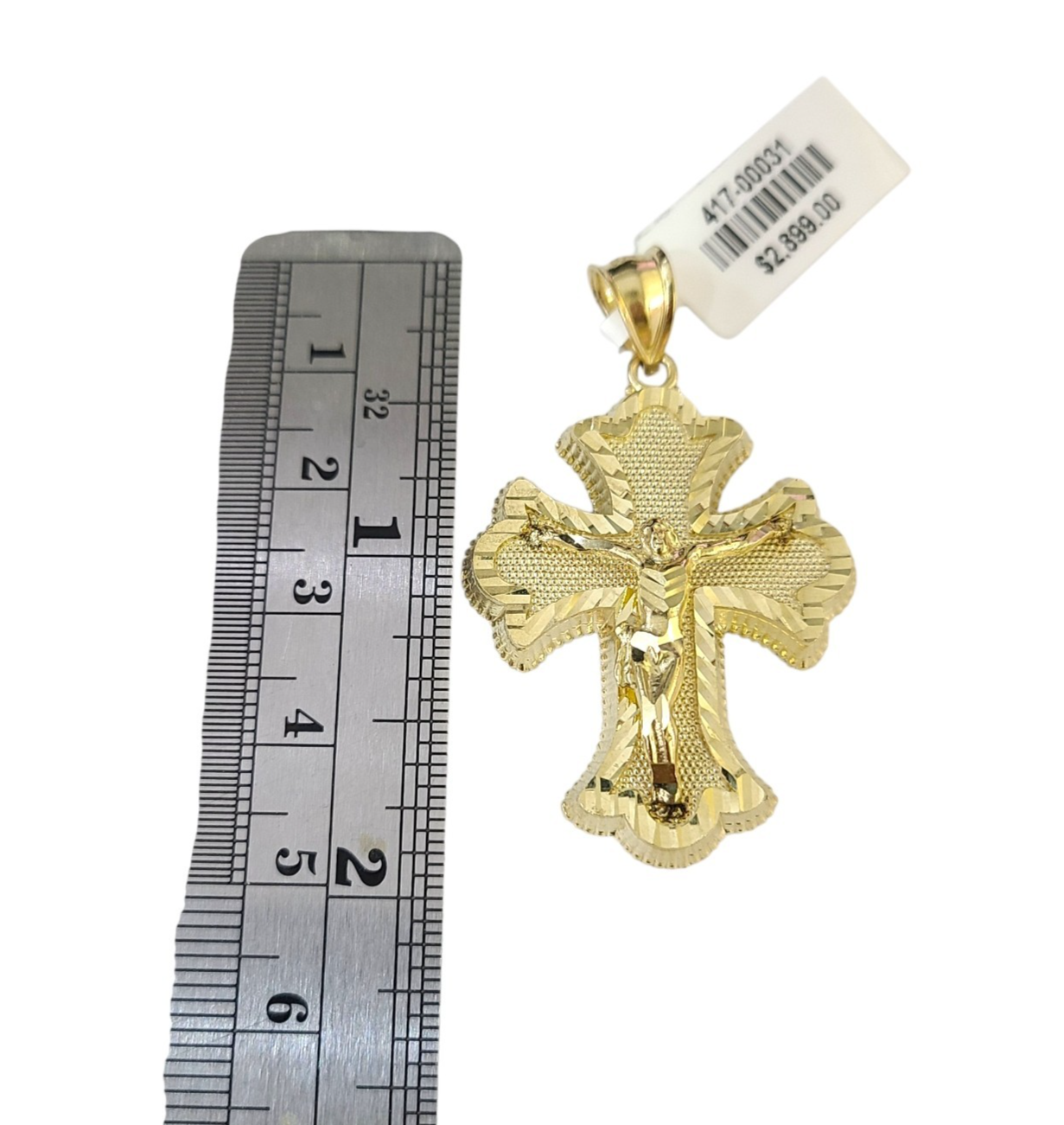 Real 10k Charm Pendant Christ Cross Crucifix Yellow Gold 10KT