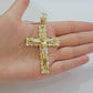 Real 14k Gold Chain Cross Pendant Necklace SET Miami Cuban Link 7mm 22"-28" 14kt