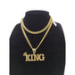 10K Yellow Gold Miami Cuban Link Chain Set KING Charm Pendant 4.5mm 18-28"