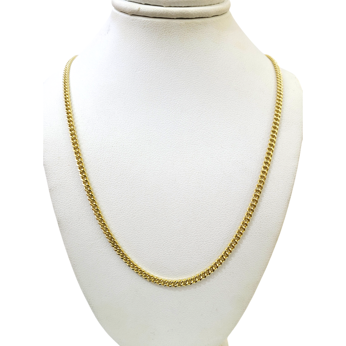 Real 10k Yellow Gold Necklace 3mm Miami Cuban Link Chain 22 Inch 10KT