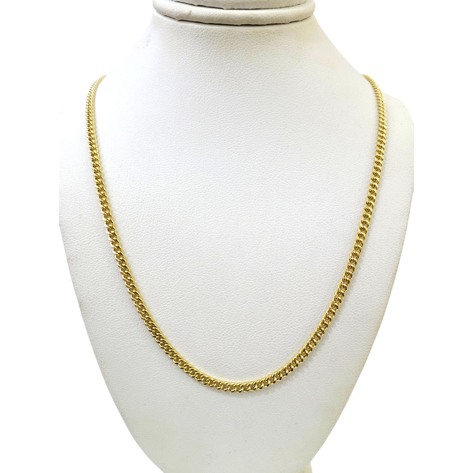 Real 10k Yellow Gold Necklace 3mm Miami Cuban Link Chain 22 Inch 10KT