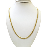 Real 10k Yellow Gold Necklace 3mm Miami Cuban Link Chain 22 Inch 10KT