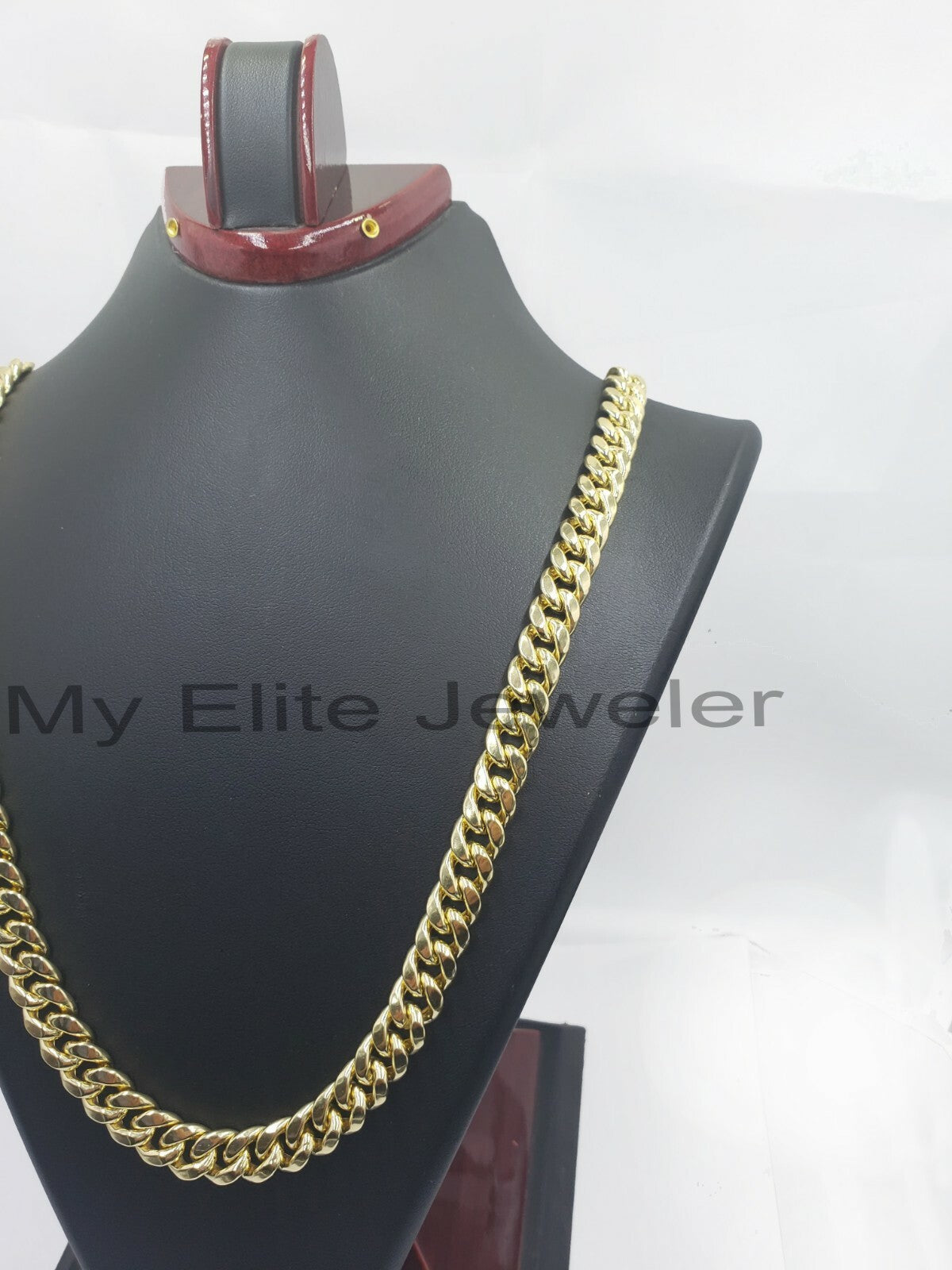 10mm 14k Yellow Gold Chain Necklace Miami Cuban Link Men Real 14kt Gold 28 Inch