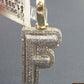 10k Yellow Gold Diamond Bubble Letter A-Z Initial Charm Pendent Real Diamond
