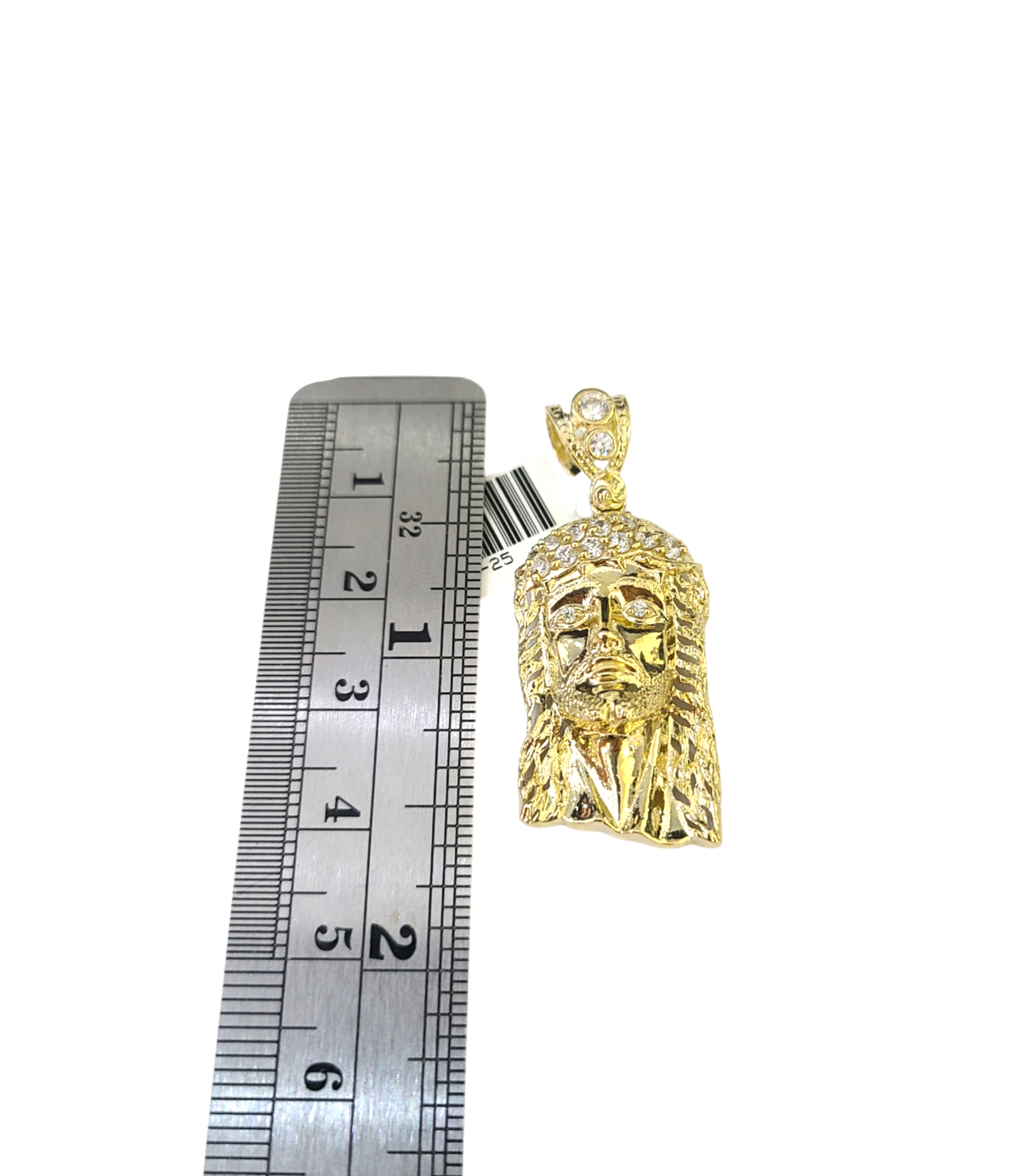 Real 10k Gold Franco Chain Christ Head Charm Pendant Necklace SET 2.5mm 18"-26"