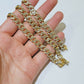 10k Gold Monaco Chain Necklace 7mm 22" Two-tone Diamond Cut REAL 10kt Gold SALE