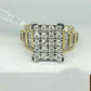 2CT Ladies Diamond Ring Real 10k Yellow Gold Diamond Cinderella Style baguettes