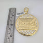 10k Last Supper Charm Pendant Mens REAL 10Kt Religious Medallion Yellow Gold