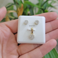 Rea 10k Gold Diamond Charm Pendant Earring Set for Ladies/ Women with FREE Chain