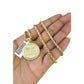 10k Rope Chain Nugget Last Supper Charm Necklace Pendant Set 2mm 18"-24" Gold