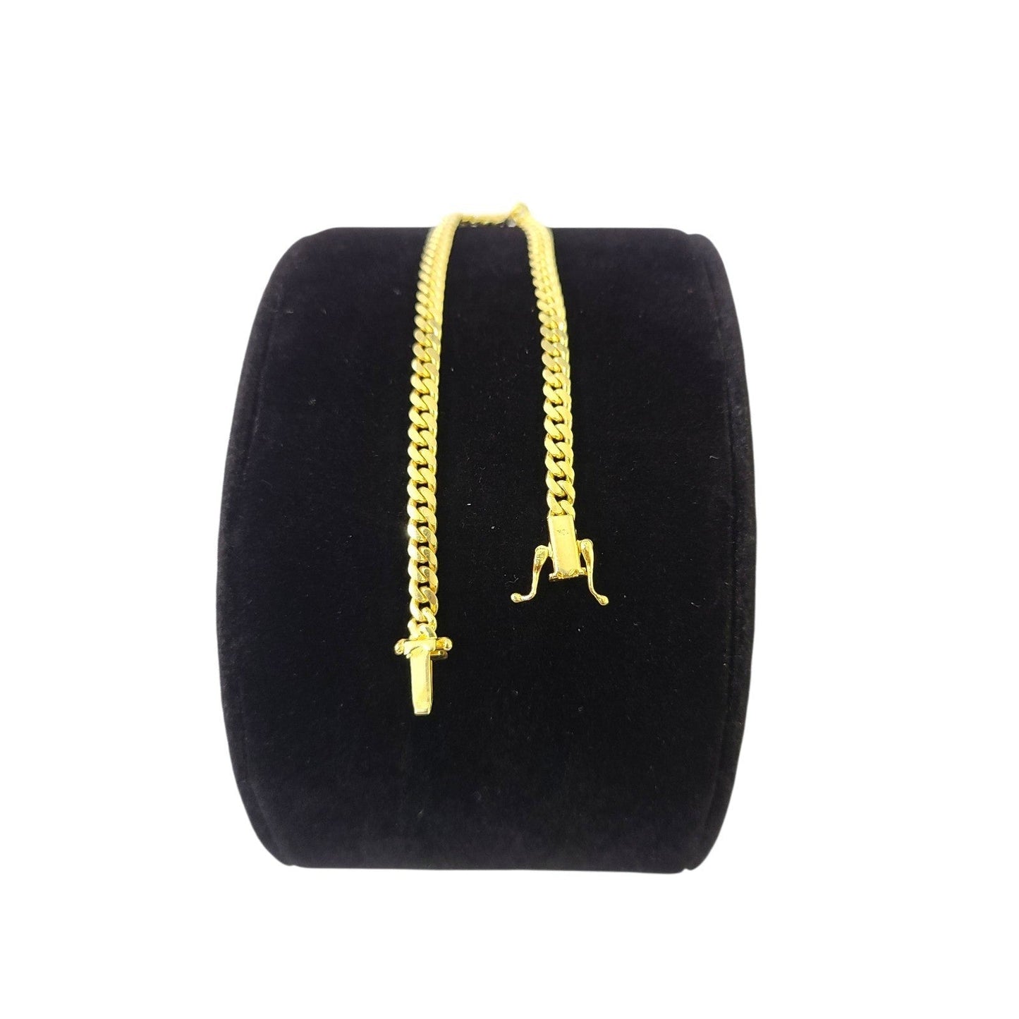 10k Real Solid Gold Miami Cuban Bracelet 4mm Link 7" inch Women Men