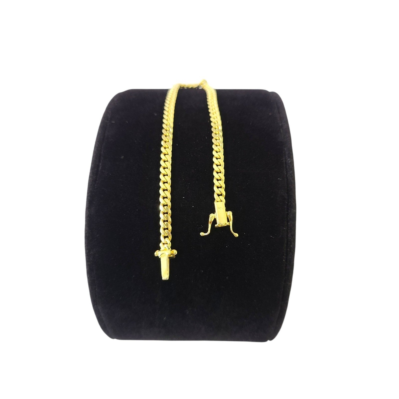 10k Real Solid Gold Miami Cuban Bracelet 4mm Link 7" inch Women Men