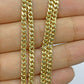 10k 3mm Miami Cuban Gold EAZY MONEY Charm Pendant Chain 18" 20" 22" 24" 26"