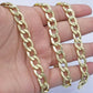 10K Yellow Gold Cuban Curb Link chain 10mm Necklace 18"-26" Men Women