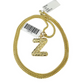 10k Gold Franco Chain Z Nugget Initial Charm Pendant Necklace SET 2.5mm 16"-26"