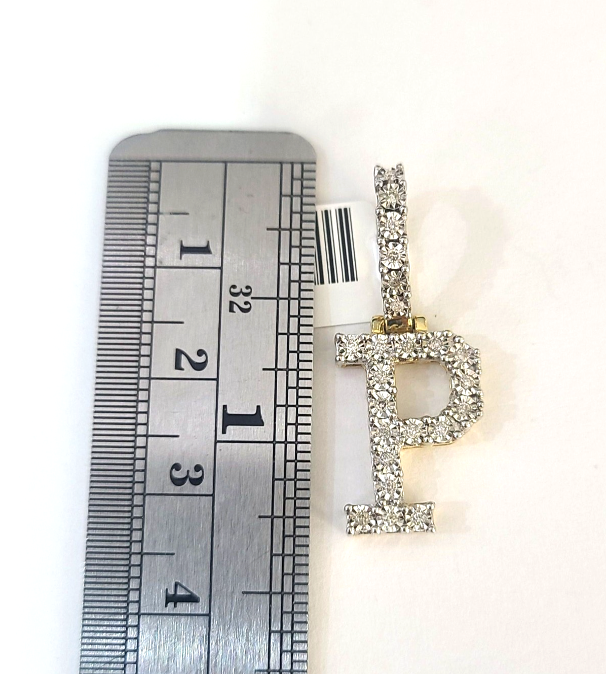 10k Rope Chain P Diamond Initial Charm Necklace Pendant Set 4mm 20"-30" Gold
