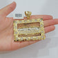 14k Yellow Gold Pendant Nugget Last Supper Charm Medallion Square REAL 14KT Mens