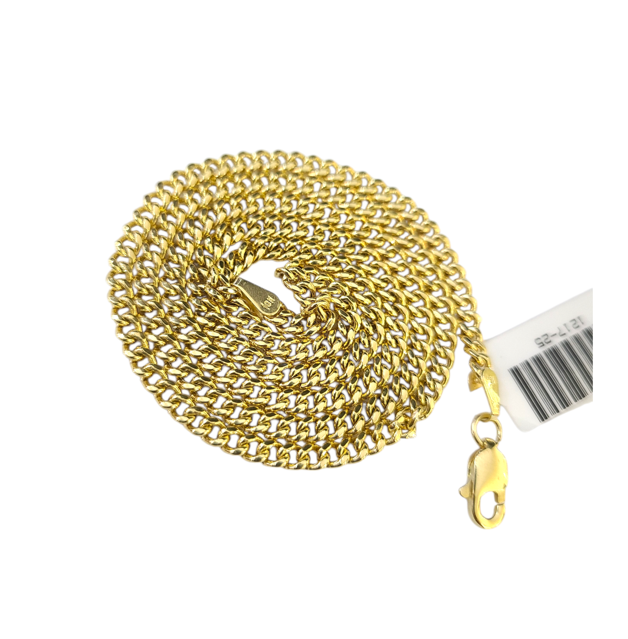 Real 10k Yellow Gold Necklace 3mm Miami Cuban Link Chain 22 Inch 10KT