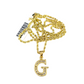10k 2.5mm Rope Chain G Initial Alphabet Pendant 16"-28" Gold Set Charm Necklace