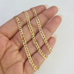 Real 18kt Cuban Curb Chain Necklace 3mm 22 Inch Yellow Gold Men Women SOLID