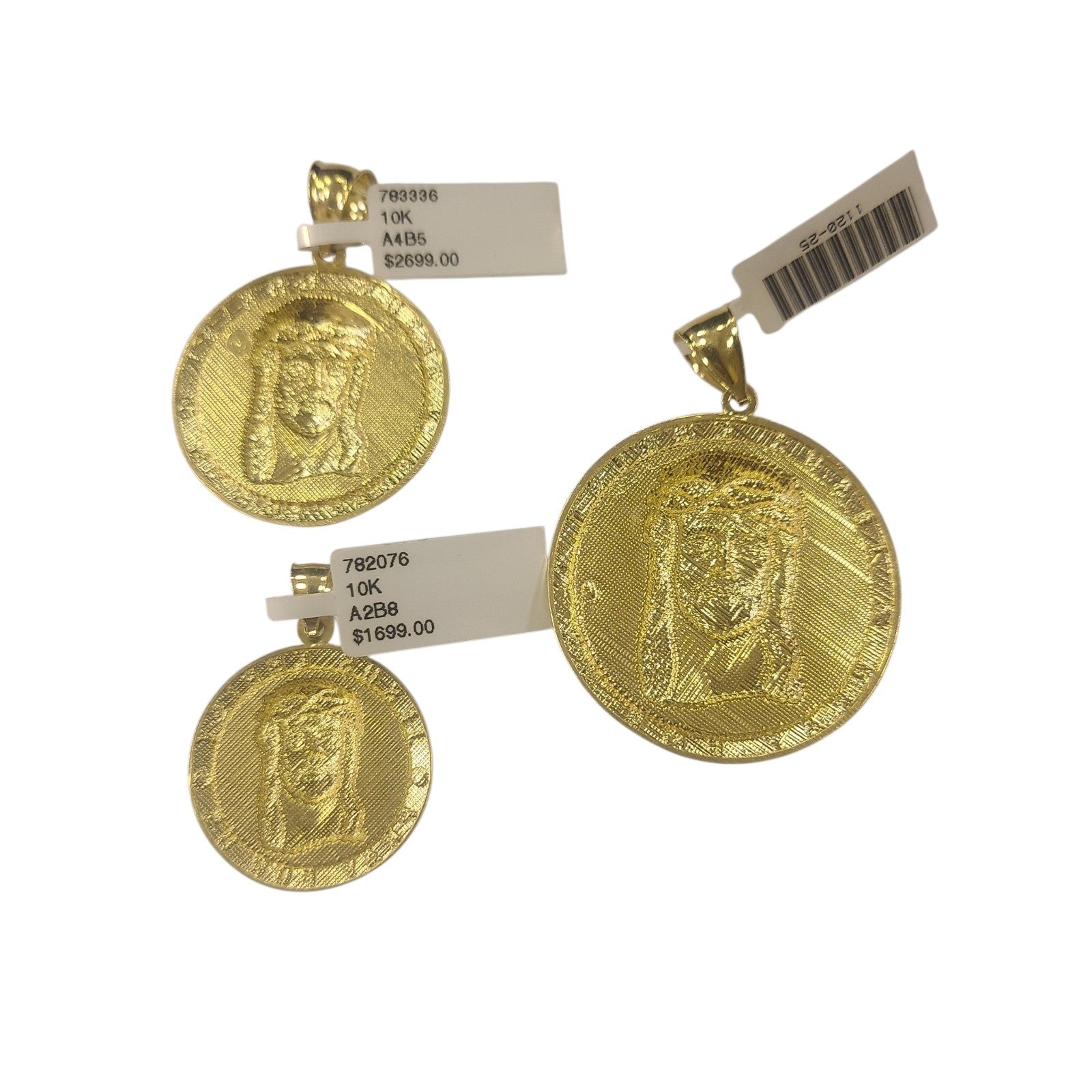 10K Jesus Christ Pendant Pray For Us Yellow Gold Charm 10kt Small Medium Big