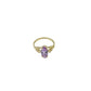 Real 10K Gold Ladies Floral Ring Marquise Cubic Zirconia Stone Ladies Statement