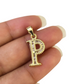 10k 2.5mm Rope Chain P Initial Alphabet Pendant 16"-28" Gold Set Charm Necklace