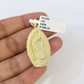 10k Gold Chain Cuban Curb 3mm Necklace Virgin Mary Charm Pendant Set 18"-28"
