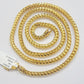Real 10k Gold Necklace Franco Chain 4mm 22Inch Diamond Cut 10k Yellow Gold SOLID