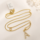 10K Gold Solid Franco Chain A Initial CZ Stone Pendant Set 1mm 16 18 20 22 Women