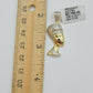 REAL 10k Gold Diamond Pendant Pharaoh Head Charm 1/4 Ct Natural Diamonds Mens