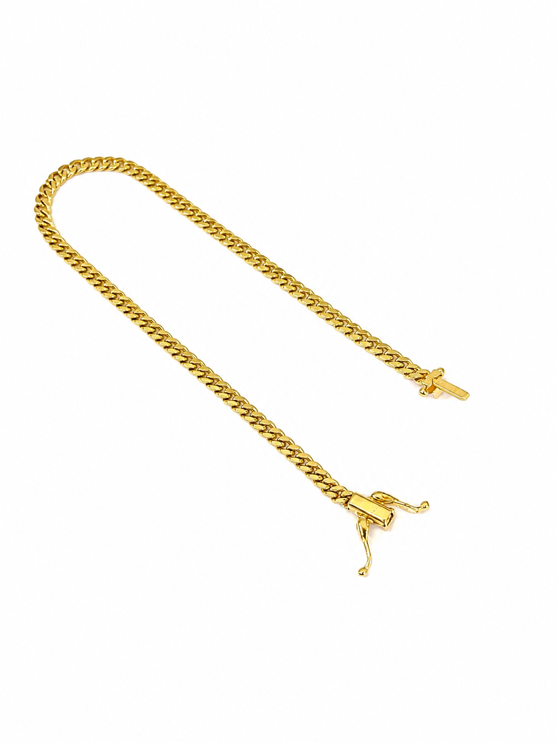 10k Real Solid Gold Miami Cuban Bracelet 3mm Link 8" inch Women Ladies