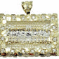 Real 10k Yellow Gold Mens Nugget Last supper pendant 2" Charm Diamond Cut ,Jesus