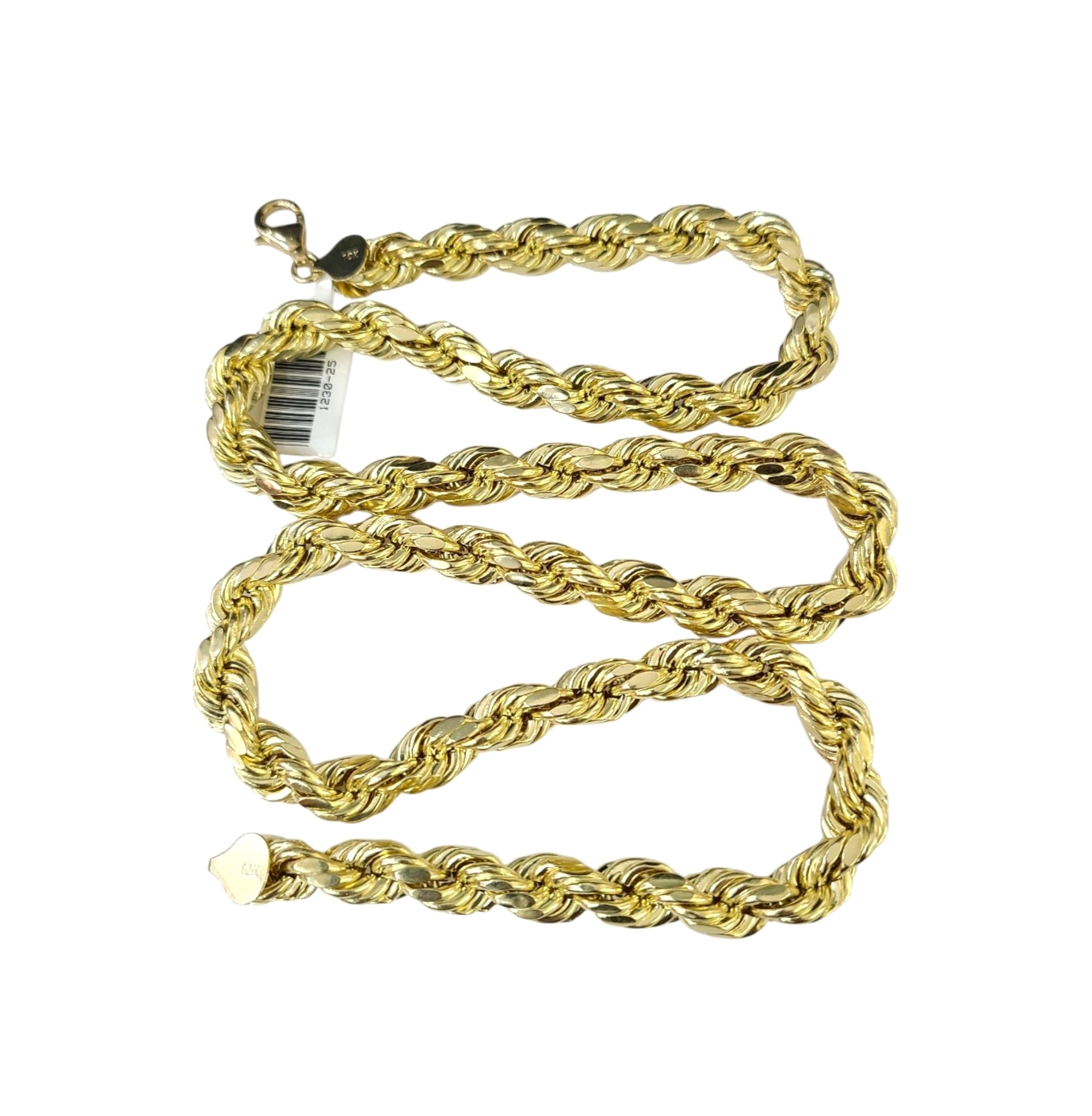 10k Yellow Gold Rope Necklace Chain 8mm 20-30 Inch Diamond Cuts Men's 10kt