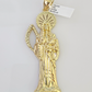 10k Saint Reaper Charm Pendant Mens REAL 10Kt Santa Muerte Yellow Gold