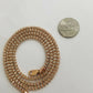 10k Gold Rose Gold Iced Bead Chain Men Women Diamond Cut Chain 24" 3.5mm Real