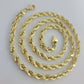Real Solid 10k Rope Necklace 6mm Chain 18"-30" Inch 10kt Yellow Gold Diamond Cut