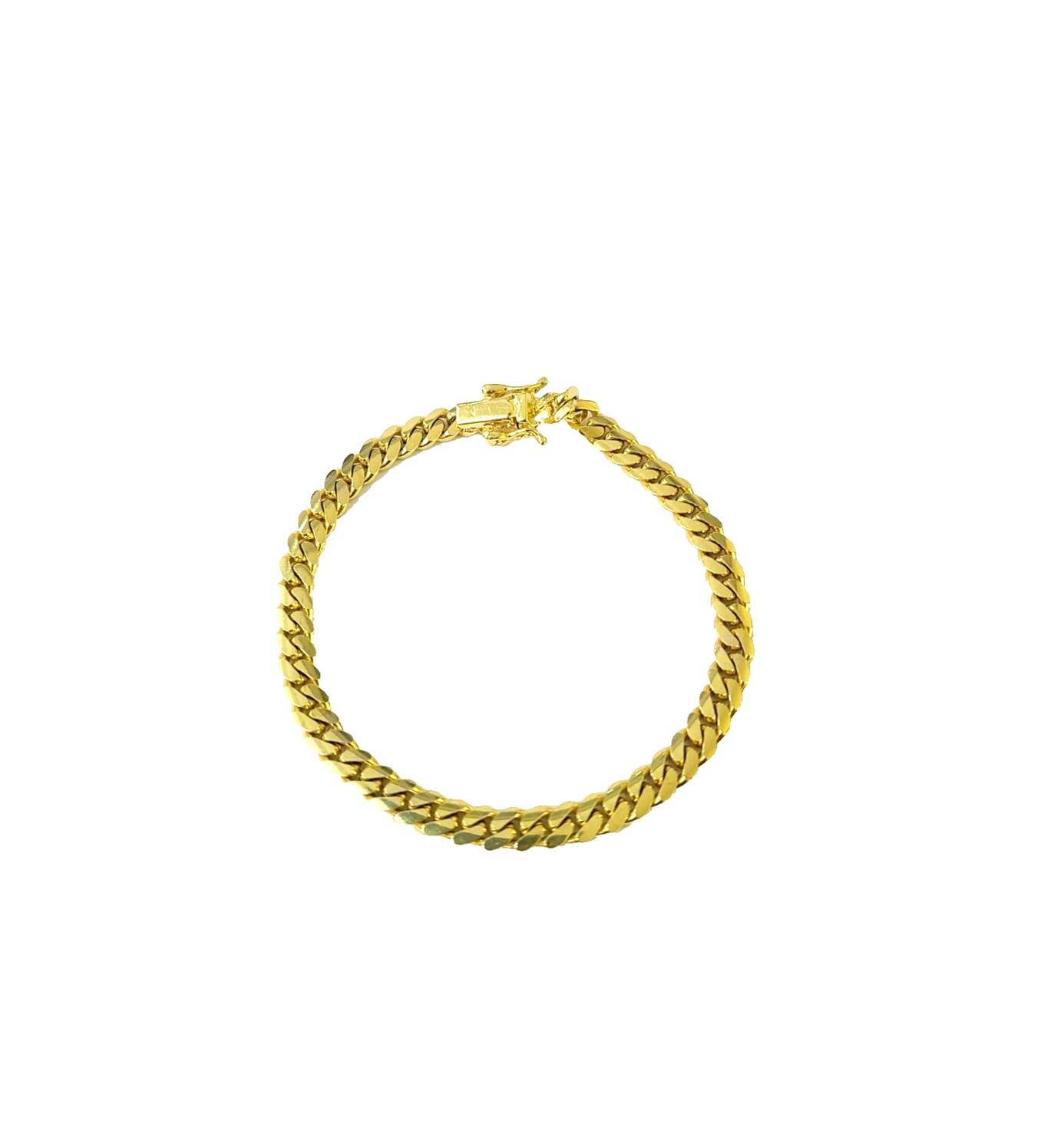 10k Real Solid Gold Miami Cuban Bracelet 5mm Link 7" inch Women Men